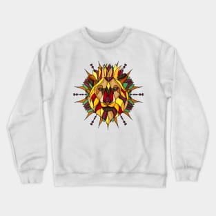 Lion - Stained Glass Mandala Crewneck Sweatshirt